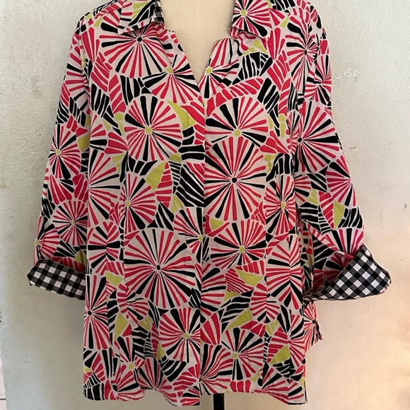 Foxcroft plus size 20W button down shirt 100% cotton - Picture 4 of 9